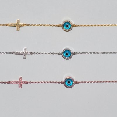 B020 Double Faced Evil Eye With Double Faced Cross