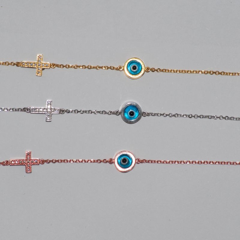 B020 Double Faced Evil Eye With Double Faced Cross