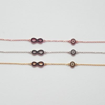 B068 Infinity Bracelet With Evil Eye Double Faced