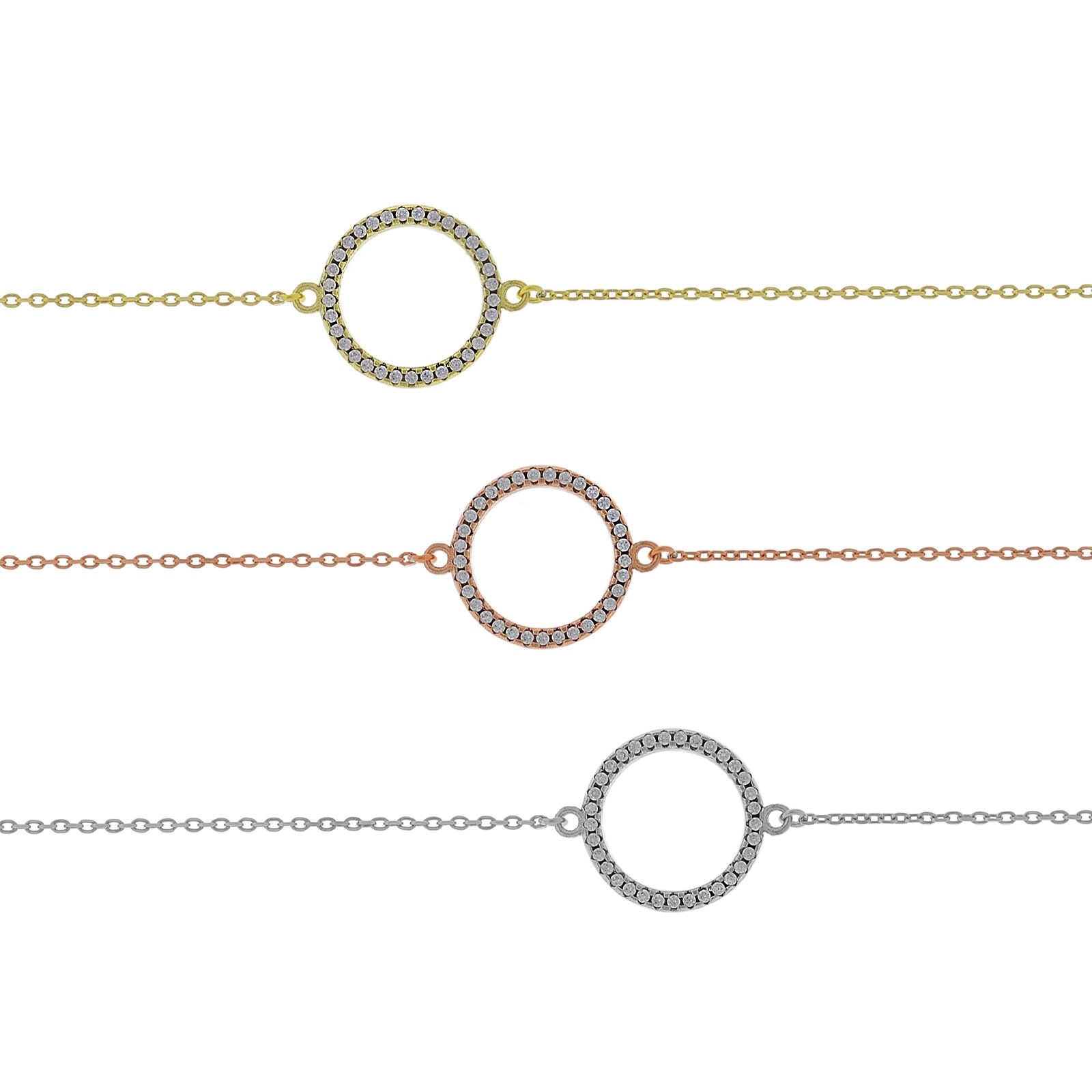 B129 Circle Bracelet With Stones