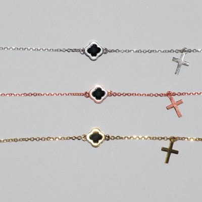 B133 Double Face Cross Design Bracelet Size 1