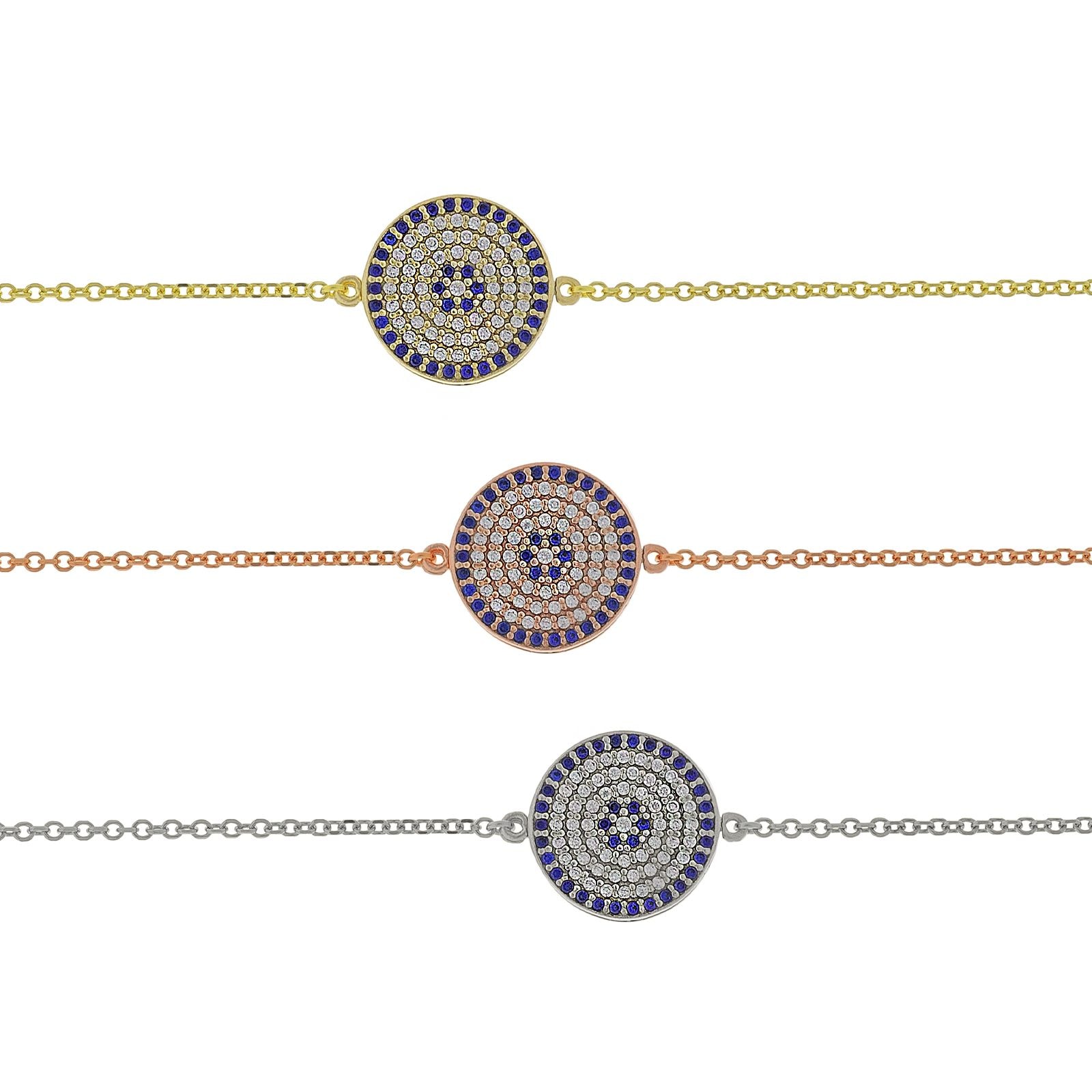 B175 Double Faced Evil Eye Bracelet Size 4