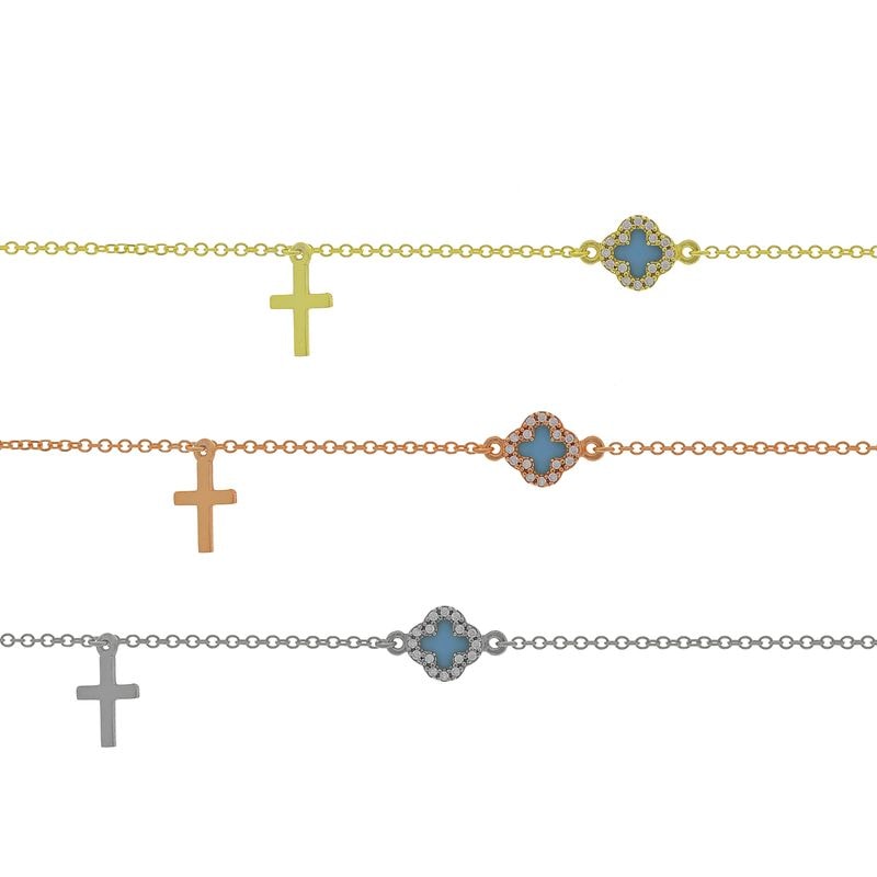 B178 Double Face Cross Design Bracelet Size 1