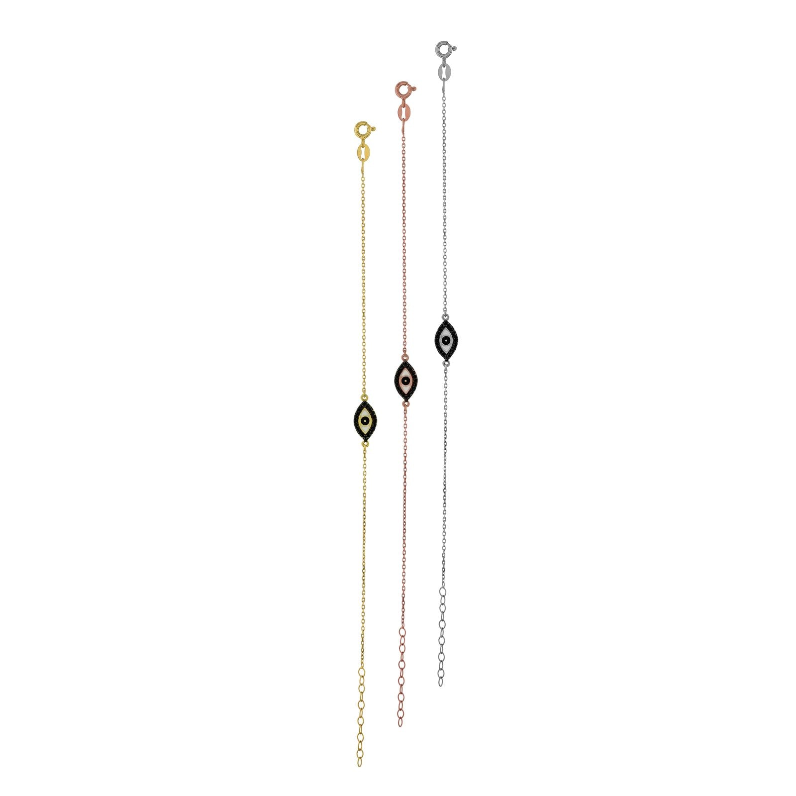 B202 Enamel Eye Bracelet With Zirgonian Stones