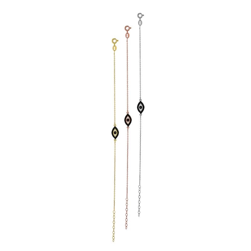 B202 Enamel Eye Bracelet With Zirgonian Stones