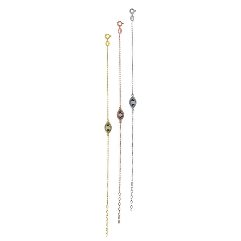 B202 Enamel Eye Bracelet With Zirgonian Stones