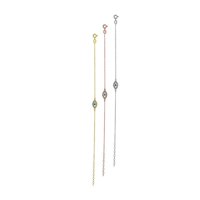 B203 Bracelet With Mother Of Pearl Eye Shape