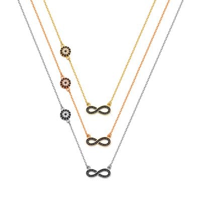 N046 Infinity Necklace With Evil Eye