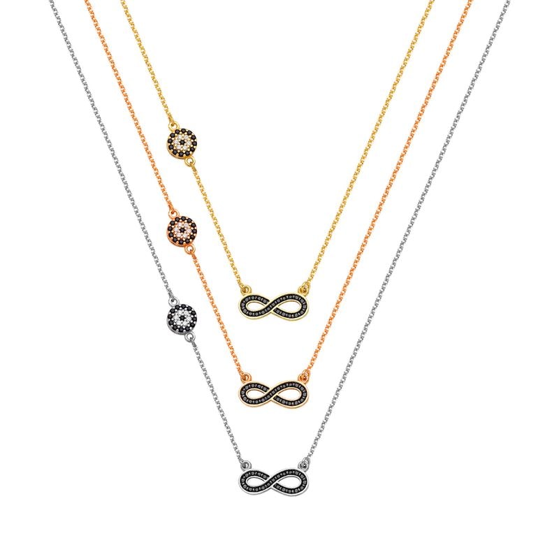 N046 Infinity Necklace With Evil Eye
