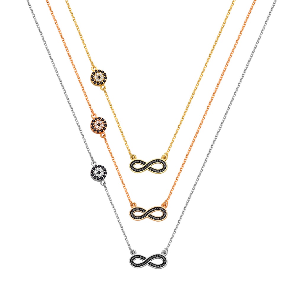 N046 Infinity Necklace With Evil Eye