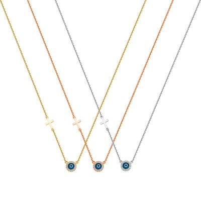 N080 Double Faced Evil Eye Necklace