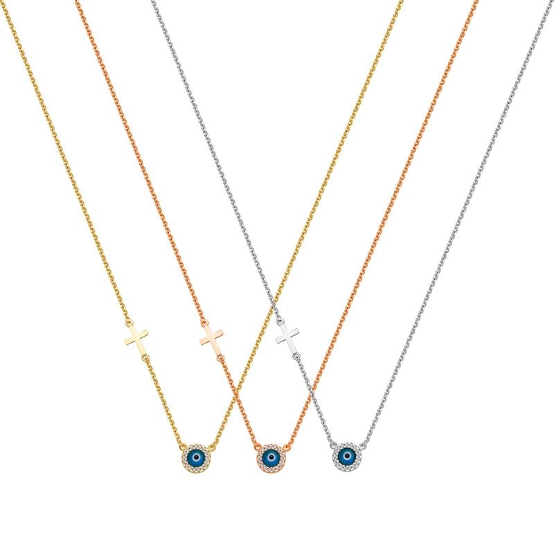 N080 Double Faced Evil Eye Necklace