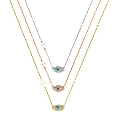 N083 Double Faced Evil Eye Necklace Big Size
