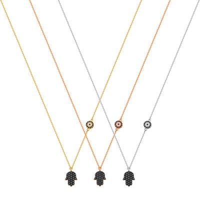 N087 Double Faced Hand Of Fatima Necklace
