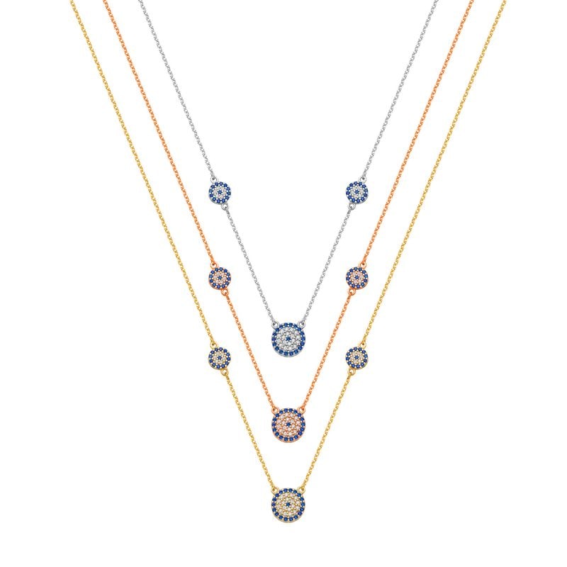 N090 Double Faced Evil Eye Necklace