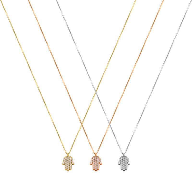 N093 Double Faced Hand Of Fatima Necklace