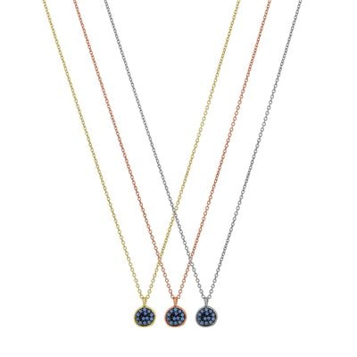 N140 Small Circle Necklace With Zirgonian Stones