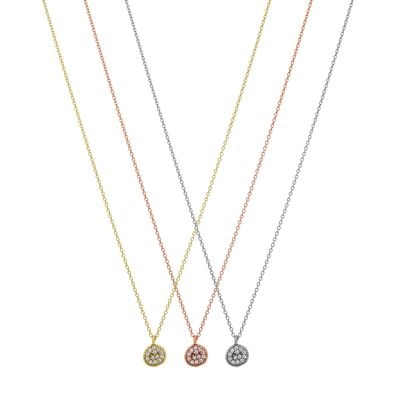 N140 Small Circle Necklace With Zirgonian Stones