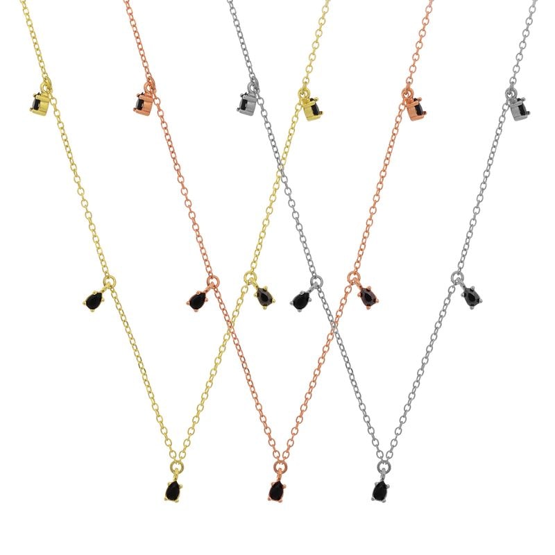 N148 Necklace With 5 Zirgonian Stones