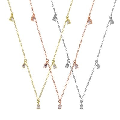 N148 Necklace With 5 Zirgonian Stones