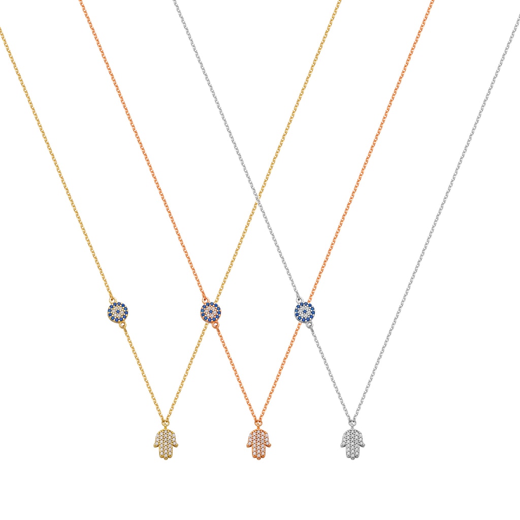 N054 Double Faced Hand Of Fatima Necklace
