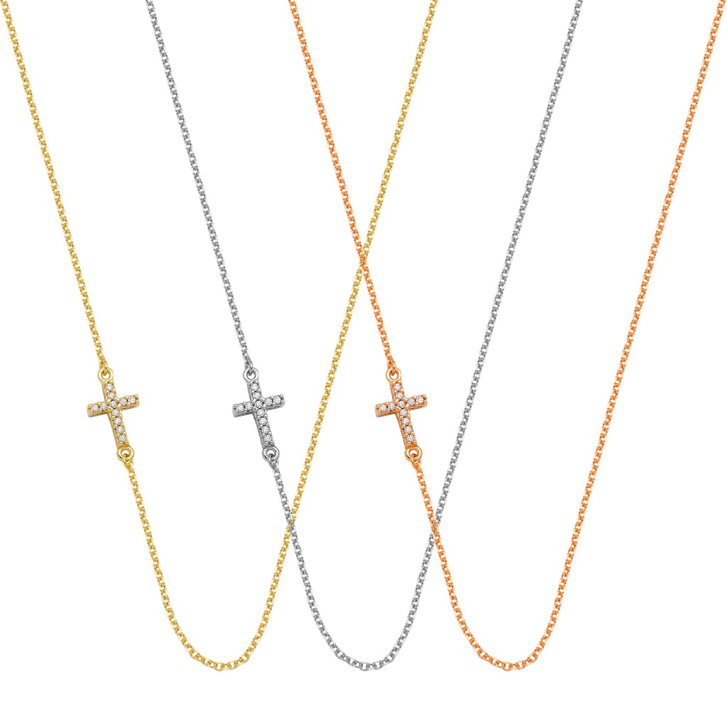 N057 Double Faced Cross Necklace