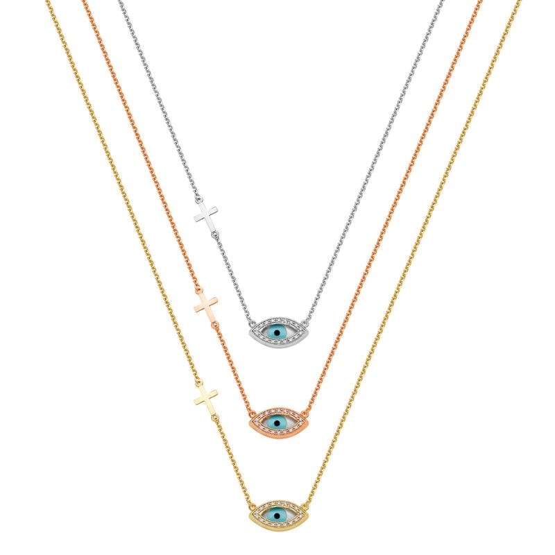 N083 Double Faced Evil Eye Necklace Big Size