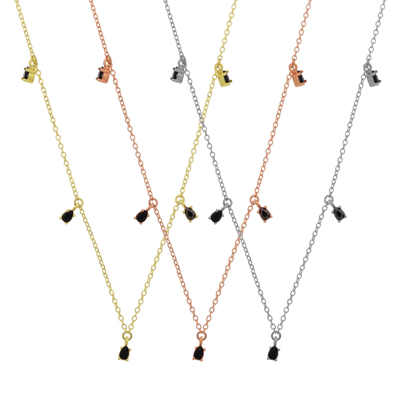N148 Necklace With 5 Zirgonian Stones